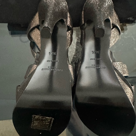 YSL Metallic Black Strappy Heels - Picture 3 of 5